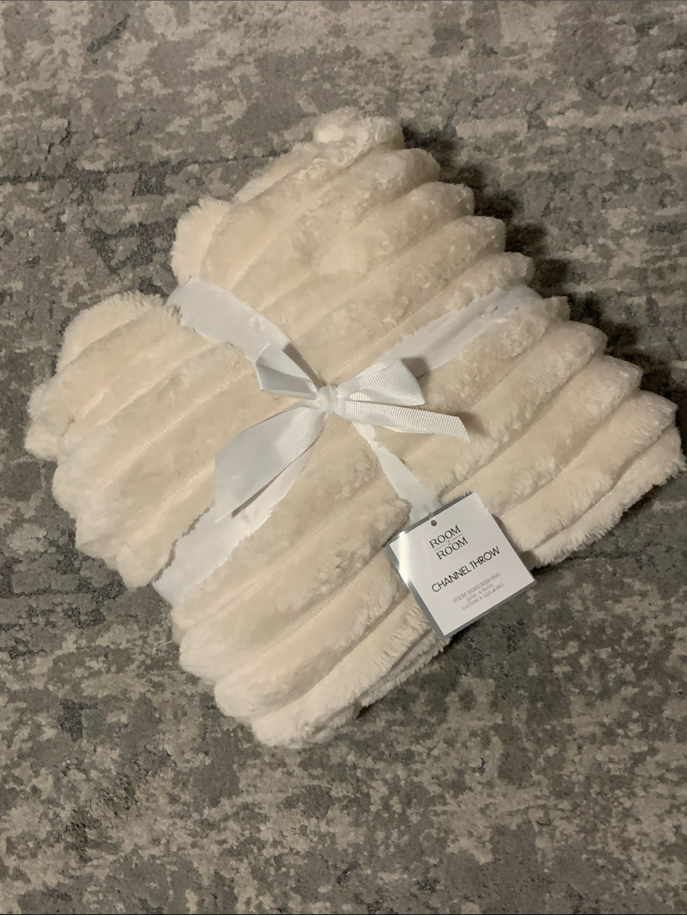 Plush Channel Throw Blanket - Cream